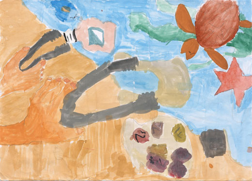 海のゴミをすてよう。