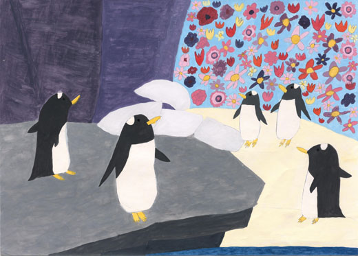 だいすきなペンギンときれいなはな