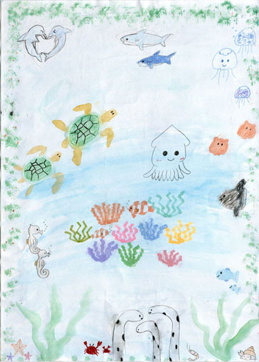 海の中で楽しむ生き物