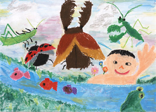 しぜんといっしょにおよぐぼく