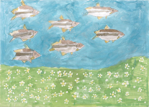 ばいかもの花畑と魚たち。