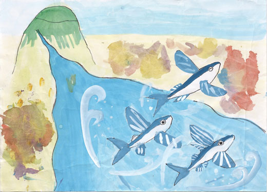 きれいな水ととびうお