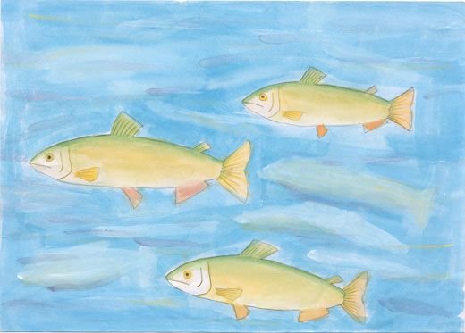 きもちよくおよぐアユ