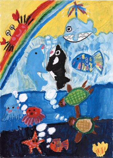 カニもにじにのぼる