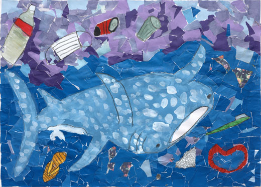 泣くコバルトブルーとジンベエザメ