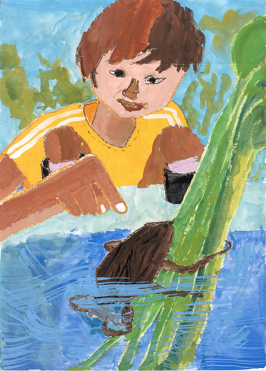 見つけたタガメ