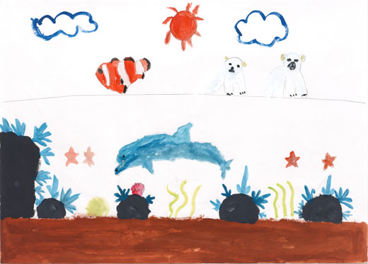 白くまと魚の共存