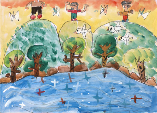 山からながめるきれいな森