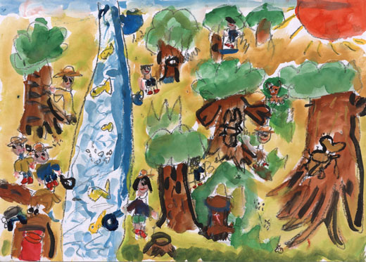 きれいな森で虫とり