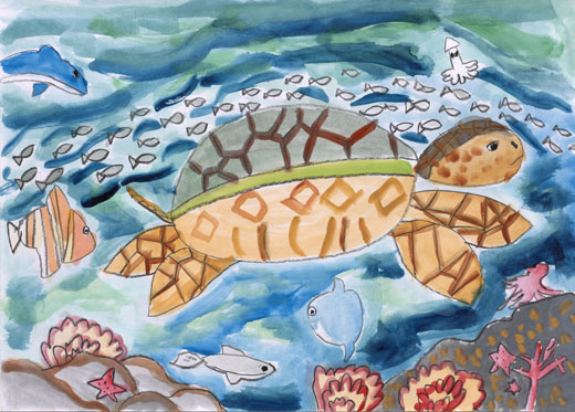 うみがめが泳ぐうみ