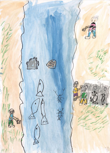 川のゴミひろい