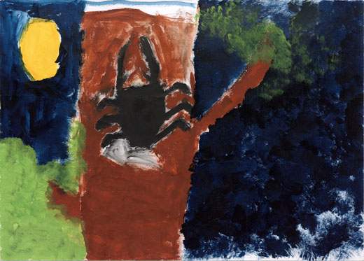 木にのぼるくわがた虫