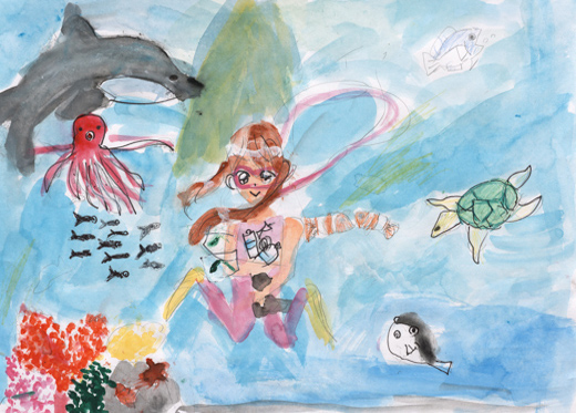 みんなで生き物をえがおに!!