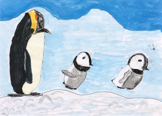 こうていぺんぎんのおやこ