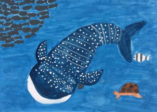 海の中でおよぐジンベイザメ