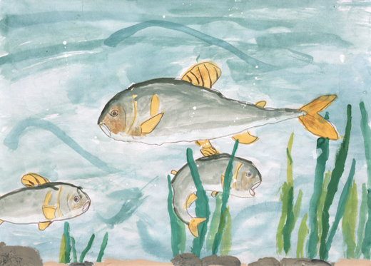 おばぁちゃんのいえの川