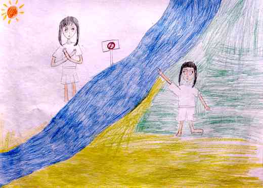 ごみを水の中に捨てない。