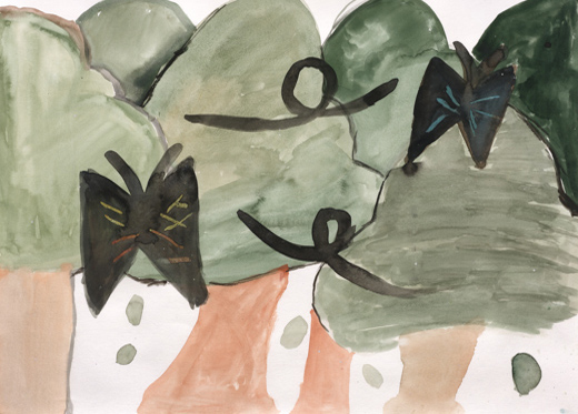 森の中でくるくる回るちょう