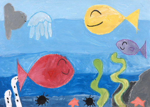 海がきれいで魚がげん気