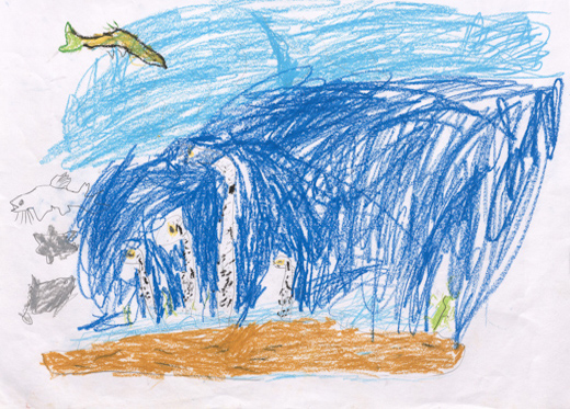 海の中のチンアナゴ