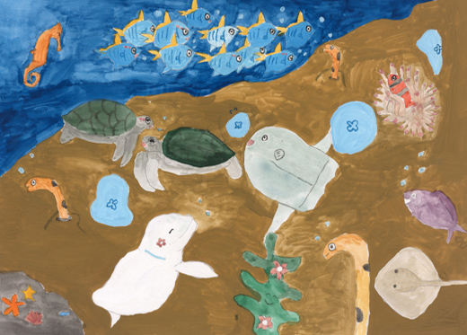 きれいな海でみんな集合!!