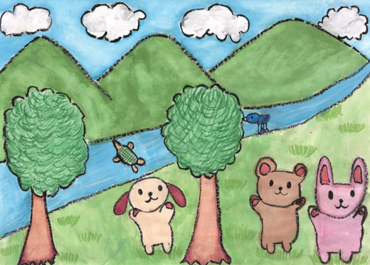 森のにぎやかな動物たち