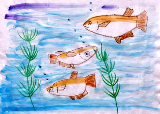 めだかがおよいでる