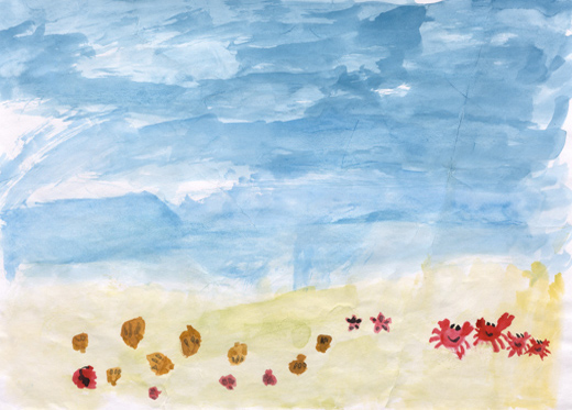 かにのおやこのおさんぽ