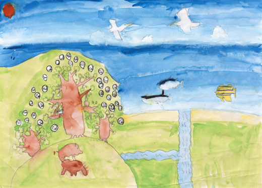 自ぜんがたくさんある山や海。