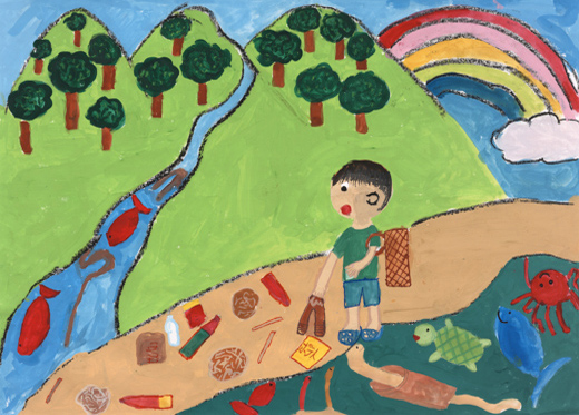 海にゴミを捨てないで!!