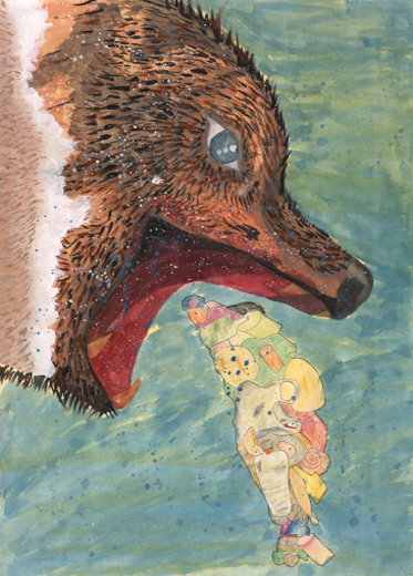 ゴミしか食べ物のないクマ