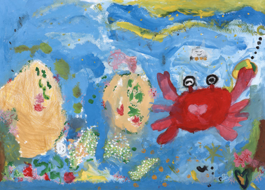 カニのゴミひろい