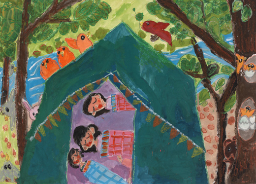 キャンプのあさのくうきはきもちいい!