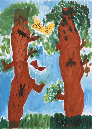 木にいっぱいの虫