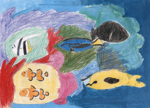 おさかながげんきにおよいでる