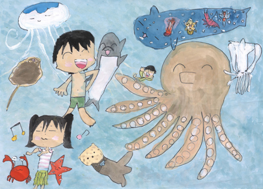 海の中でみんなでおどろう