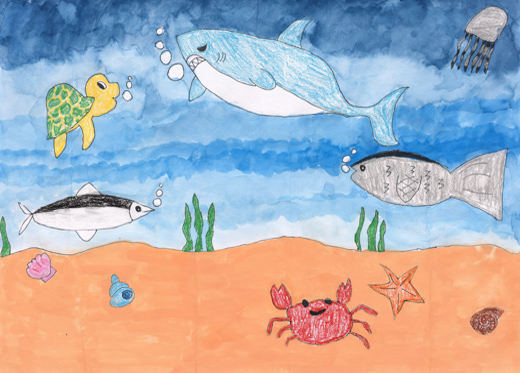 にぎやかな海の中