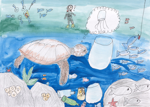 海にゴミを捨てないで