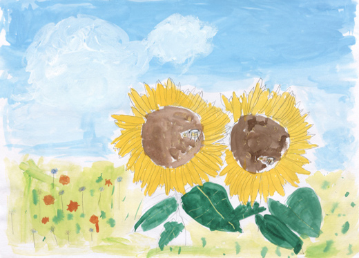 元気なひまわり