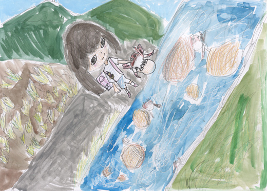 ザリガニをつかまえたよ