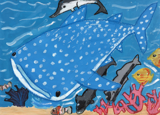 ジンベエザメと仲間達の散歩