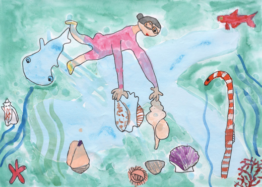 キレイな海で貝をひろいたいな