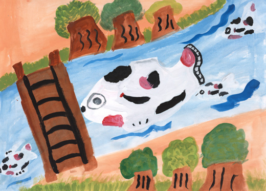 鯉しかいないきれいな川