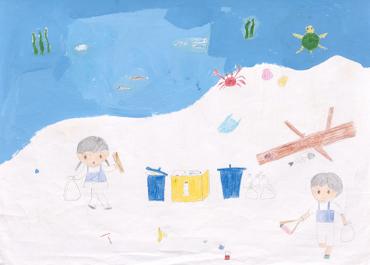 ゴミ拾いと喜ぶ生き物たち