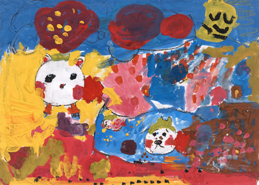 ねこがおよぐよ