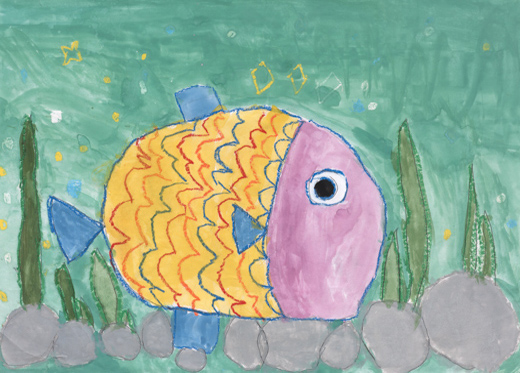 きれいなみずでかがやくさかな