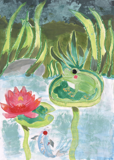 草にかくれたちいさな池