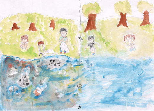 川をキレイに。