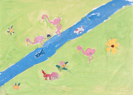 フラミンゴときれいな水