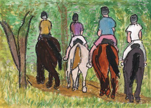 うまのあったかいせなか…